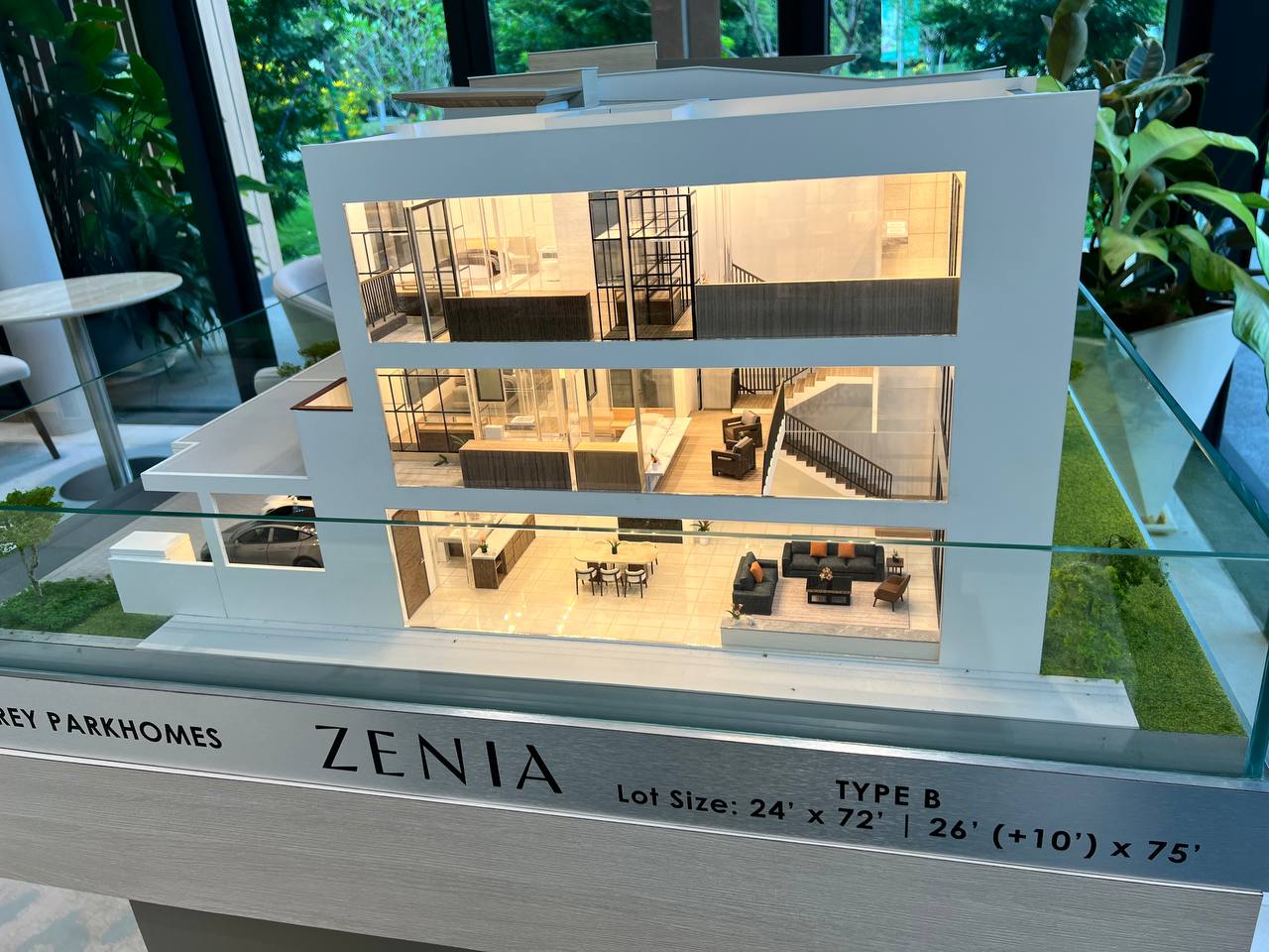 Zenia Parkhome Type B scale model photographed at the sales gallery